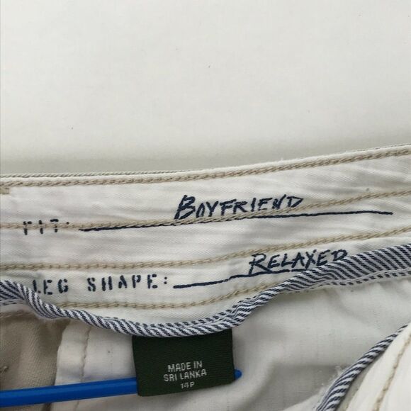 Eddie Bauer Relaxed Boyfriend Cropped Pants Women’s Plus Size 14 Petite Beige - Picture 10 of 16